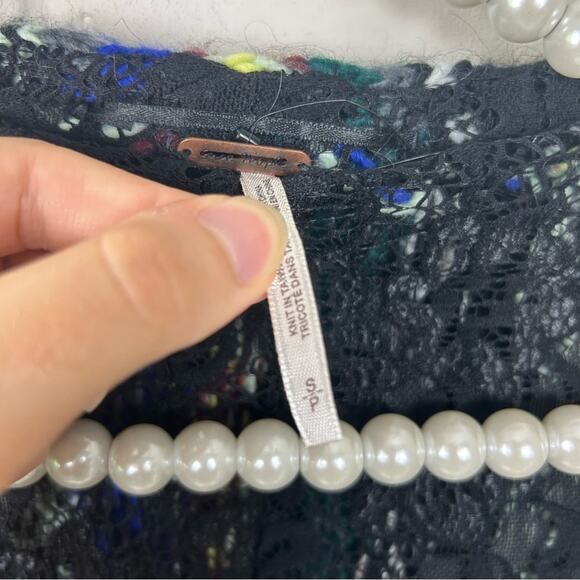 Free People Fair Isle Carnival Knit Cropped Shrug Sweater Size S - Picture 7 of 12